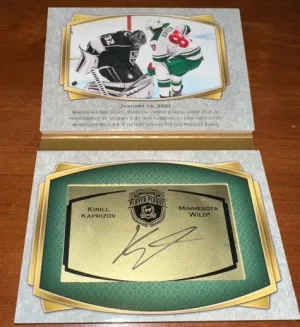 2021 The Cup Kirill Kaprizov Legend Player Plaque Auto /25 front