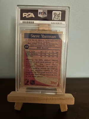 1984 Topps Steve Yzerman #49 Rookie back