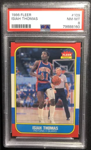 ISIAH THOMAS 1986 RC Fleer PSA 8 front