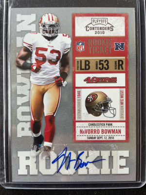 2010 Contenders Rookie Ticket Auto Novorro Bowman front