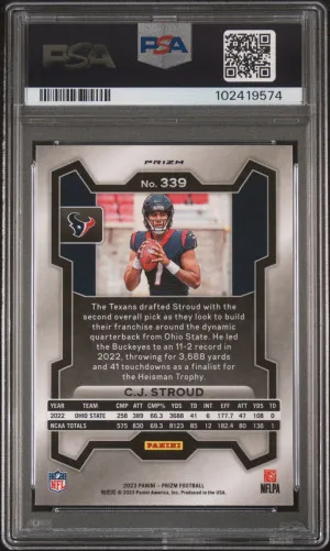 2023 Panini Prizm Cj Stroud Neon Green Pulsar back