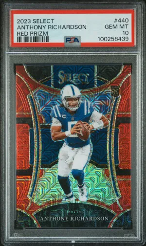 2023 Panini Select Anthony Richardson Red Prizm /49 Rookie front