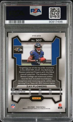 2023 Panini Prizm Zay Flowers Black & White Checker Rookie SSP Case Hit back