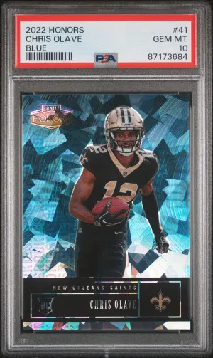 2022 Panini NFL Honors Football Chris Olave Blue Ice /15 Rookie SSP front