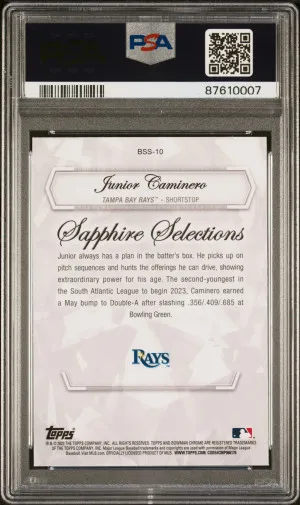 2023 Bowman Chrome Sapphire Edition Sapphire Selections Junior Caminero back
