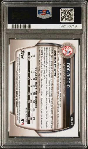 2023 Bowman Draft Roc Riggio Chr-Aqua Lunar Crater Ref back