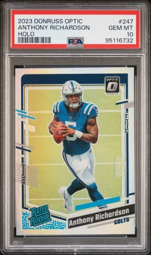 2023 Panini Donruss Optic Anthony Richardson Holo PSA 10 front