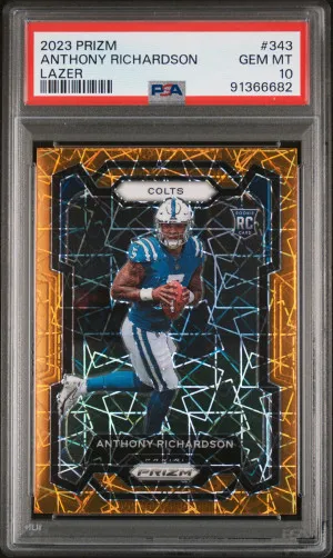 2023 Panini Prizm Anthony Richardson Lazer Prizm PSA 10 front