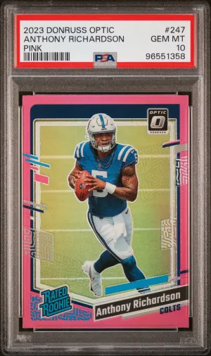 2023 Panini Donruss Optic Anthony Richardson Pink PSA 10 front