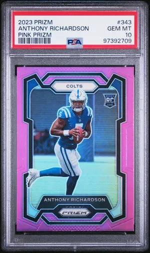 2023 Panini Prizm Anthony Richardson Pink Prizm PSA 10 front