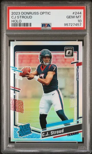 2023 Panini Donruss Optic Cj Stroud Holo PSA 10 front