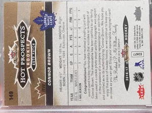 Connor Brown Fleer Showcase Rpa /135 back
