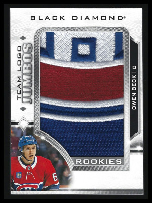 2023-24 UD Black Diamond OWEN BECK Team Logo Jumbo Jersey Rookie Canadiens front