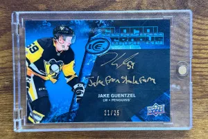 2017-18 Jake Guenztel Upper Deck Ice Inscribed Auto /25 front