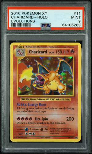 2016 Pokemon XY Evolutions Charizard-Holo Evolutions PSA 9 front