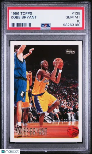1996 Topps Kobe Bryant Rookie #138 PSA 10 front
