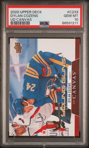 2020 Upper Deck #C233 Dylan Cozens Canvas Young Guns PSA 10 front