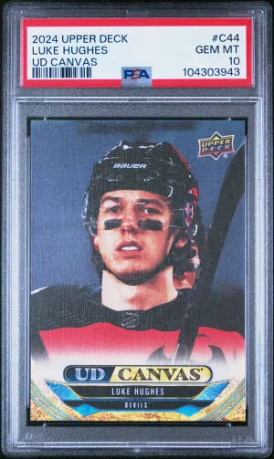 2024 Upper Deck #C44 Luke Hughes UD Canvas PSA 10 Pop 2 front
