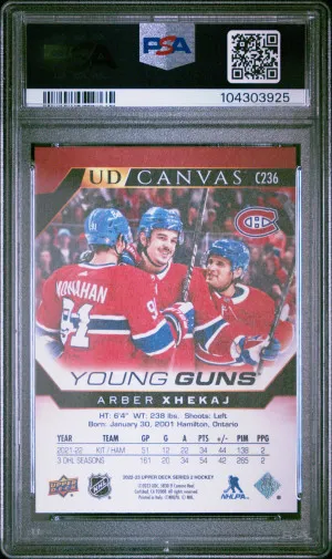 2022 Upper Deck #C236 Arber Xhekaj UD Canvas PSA 10 back