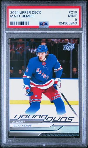 2024 Upper Deck #216 Matt Rempe Young Guns RC PSA 9 front