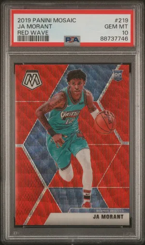 2019 Panini Mosaic Ja Morant Red Wave Rookie front