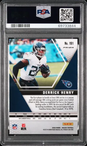 2020 Panini Mosaic Derrick Henry Genesis back