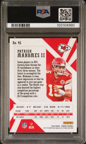 2020 Panini Phoenix Patrick Mahomes Ii Fire Burst back
