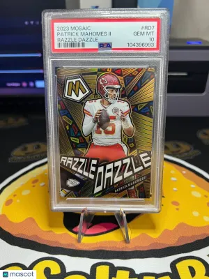 2023 Panini Mosaic Patrick Mahomes II Razzle Dazzle Insert #RD7 PSA 10 Chiefs front