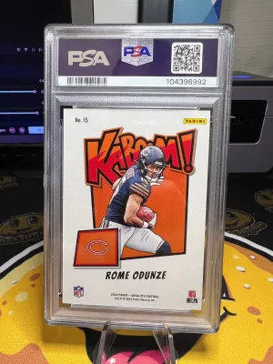 2024 Panini Rome Odunze Kaboom SSP Case Hit RC - Chicago Bears #15 PSA 9 back