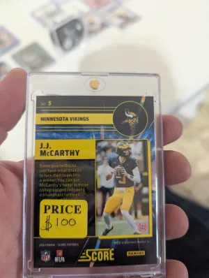 2024 Score JJ McCarthy Intergalactic "case hit" back