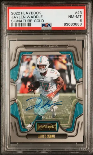 2022 Panini Playbook Jaylen Waddle Signature-Gold front