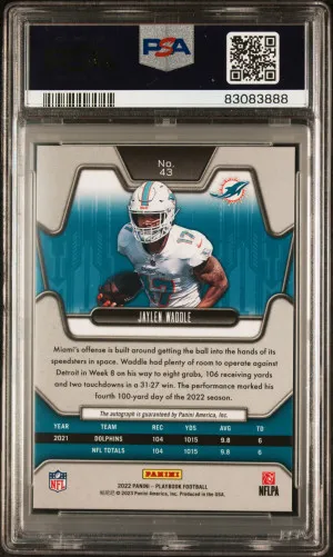 2022 Panini Playbook Jaylen Waddle Signature-Gold back