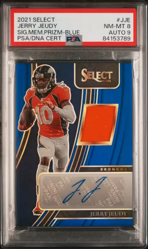 2021 Panini Select Signature Memorabilia Prizm Jerry Jeudy Sig.mem.prizm-Blue front