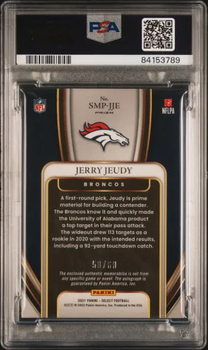 2021 Panini Select Signature Memorabilia Prizm Jerry Jeudy Sig.mem.prizm-Blue back