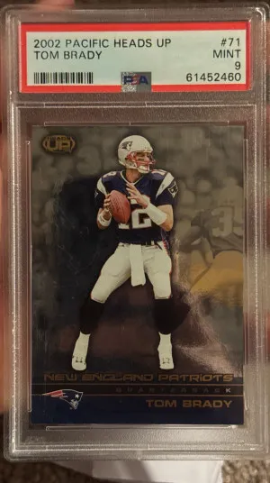 2002 Pacific Heads Up Tom Brady front