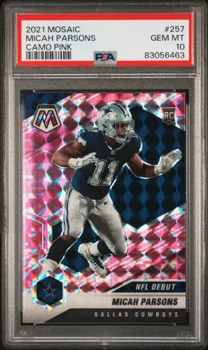 2021 Panini Mosaic Micah Parsons Camo Pink front