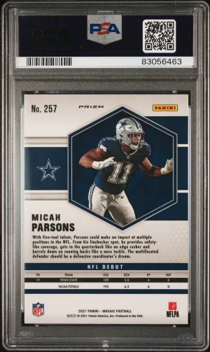 2021 Panini Mosaic Micah Parsons Camo Pink back