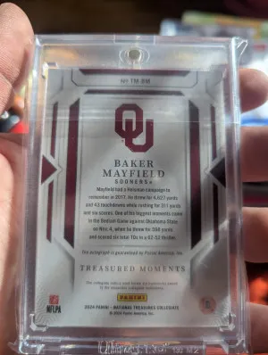 2024 National Treasures Baker Mayfield Treasured Moments auto /10 back