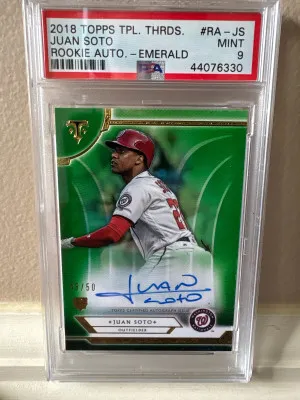 Juan Soto Topps Triple Threads Rookie Auto /50 Psa 9 front