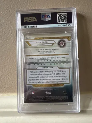 Juan Soto Topps Triple Threads Rookie Auto /50 Psa 9 back