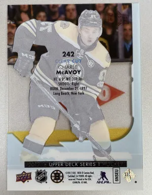 Charlie McAvoy 2017-18 Rookie Upper Deck Young Guns Clear Cut back
