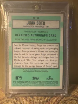 Juan Soto Brooklyn Collection Auto /30 back