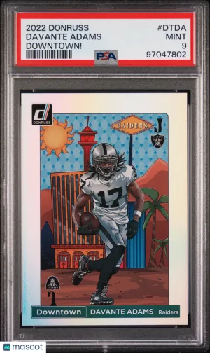2022 Panini Donruss Downtown Davante Adams #DTDA Downtown! PSA 9 front
