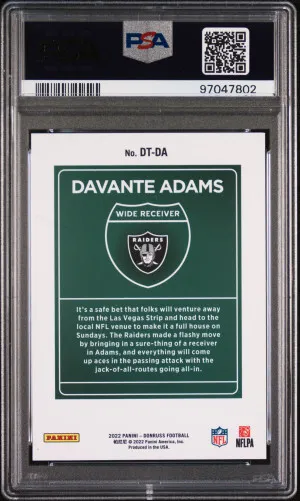 2022 Panini Donruss Downtown Davante Adams #DTDA Downtown! PSA 9 back