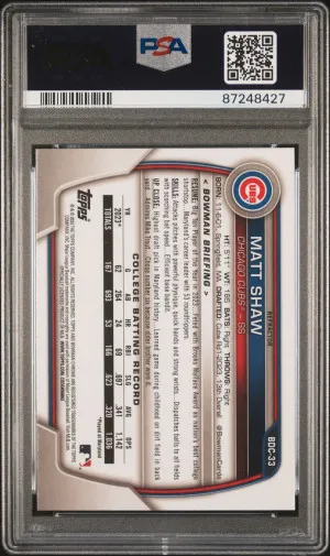 2023 Bowman Draft Matt Shaw Chrome-Refractor back