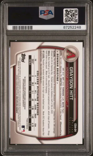 2023 Bowman Draft Chrome Prospect Autograph Grayson Hitt Chrome Prspct Au-Refractor back