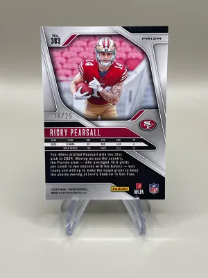 2024 Panini Prizm Ricky Pearsall FOTL Blue Shimmer /25 Rookie back