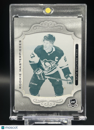 2018-19 UD The Cup Sidney Crosby Rookie Masterpieces Printing Plate Cyan 1/1 front