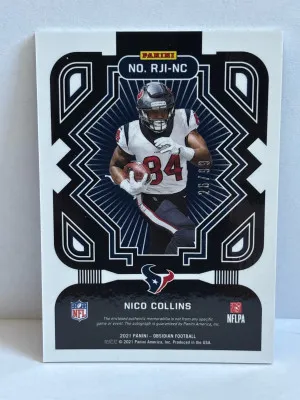 2021 Nico Collins Obsidian Dual RPA /99 RC back