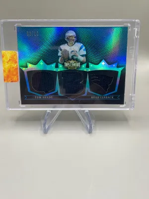 2007 Topps Triple Threads Tom Brady Triple Patch Sapphire 3/3 front